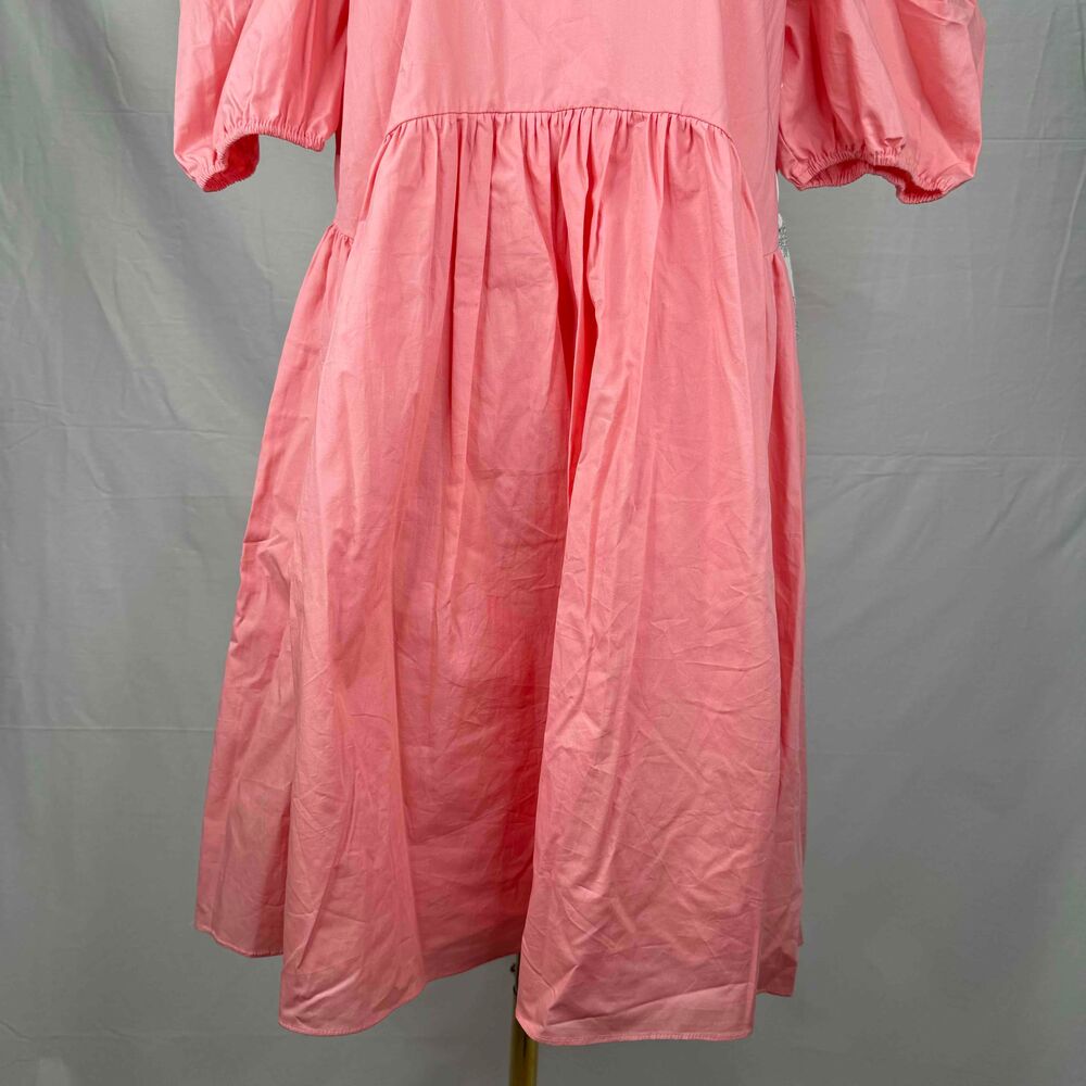 NWT Hyacinth House Tuckernuck Pink Puff Sleeve Crew Neck Babydoll Dress Small - Picture 4 of 15
